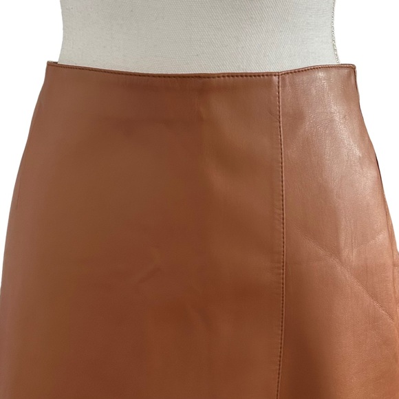 Forever 21 Faux Leather High Waisted Pencil Skirt Women’s SZ Large in Camel - Picture 4 of 9